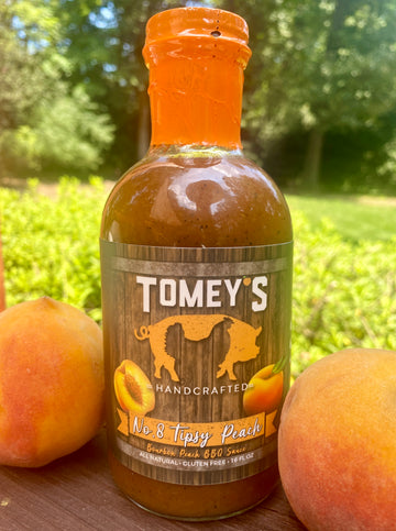 Tomey's Bourbon Peach BBQ Sauce case